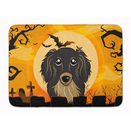 Micasa Halloween Longhair Black and Tan Dachshund Machine Washable Memory Foam Mat MI229076